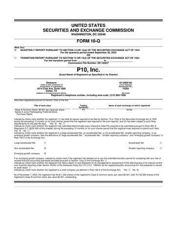 Thumbnail P10 10-Q Quarterly Report FY2022 