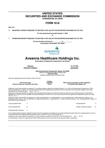Thumbnail Aveanna Healthcare 10-Q Quarterly Report FY2022 