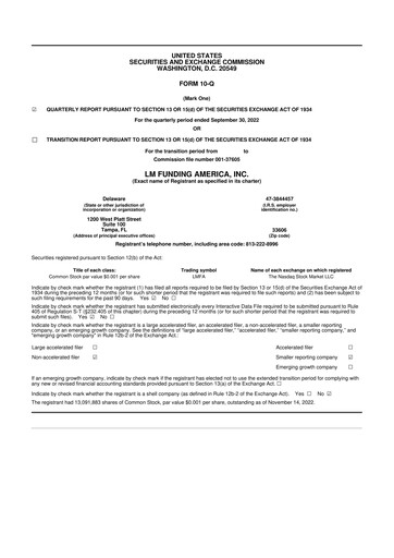 Vorschaubild LM Funding America 10-Q Quartalsbericht 2022 