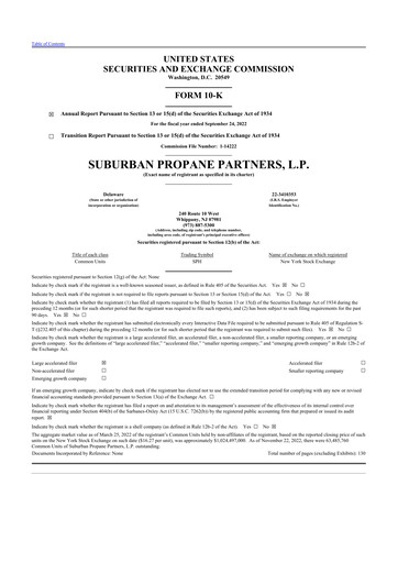 Thumbnail Suburban Propane Partners 10-K Annual Report 2022