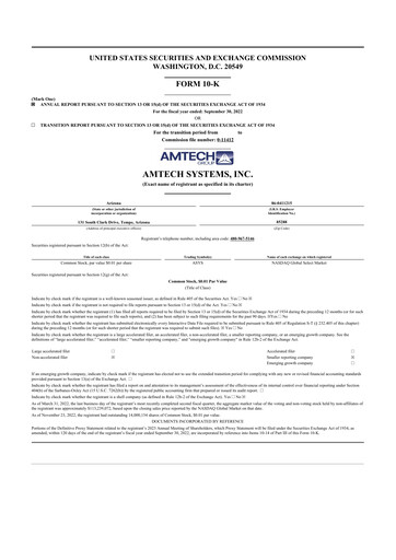 Thumbnail Amtech Systems 10-K Annual Report 2022