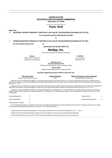 Miniature NetApp
 10-Q Rapport trimestriel 2023 