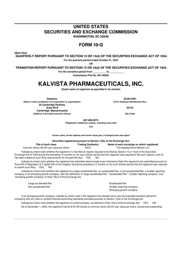 Thumbnail KalVista Pharmaceuticals 10-Q Quarterly Report FY2023 