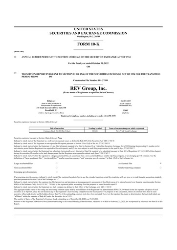 Thumbnail REV Group 10-K Annual Report 2022