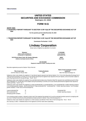 Thumbnail Lindsay Corporation
 10-Q Quarterly Report FY2023 