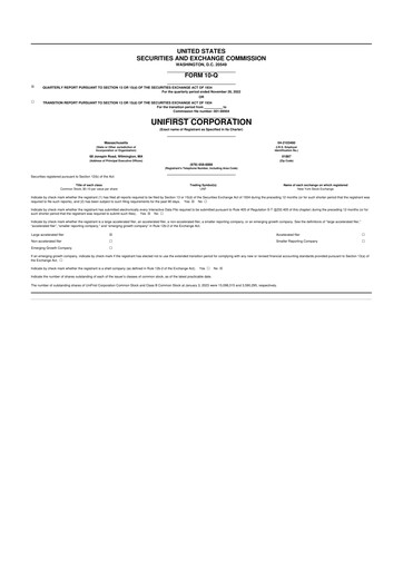 Thumbnail UniFirst 10-Q Quarterly Report FY2023 