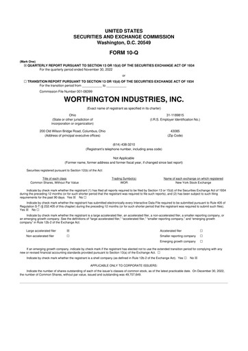 Thumbnail Worthington Enterprises 10-Q Quarterly Report FY2022 