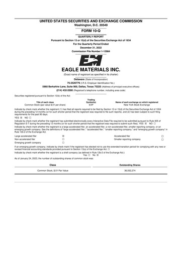 Thumbnail Eagle Materials
 10-Q Quarterly Report FY2023 