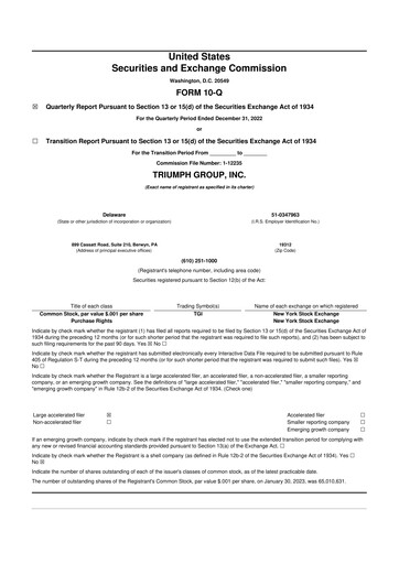 Thumbnail Triumph Group
 10-Q Quarterly Report FY2023 