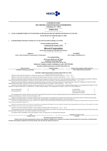 Thumbnail Hexcel
 10-K Annual Report 2022