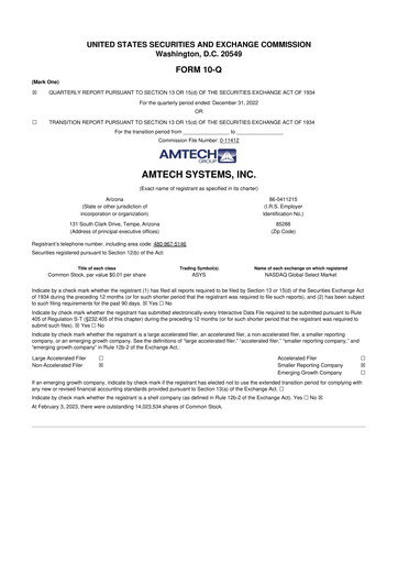 Thumbnail Amtech Systems 10-Q Quarterly Report FY2023 