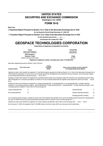 Thumbnail Geospace Technologies
 10-Q Quarterly Report FY2023 