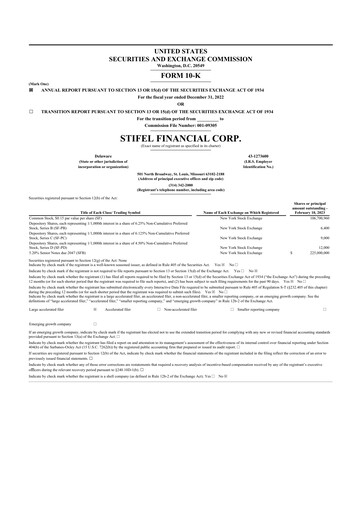 Thumbnail Stifel
 10-K Annual Report 2022