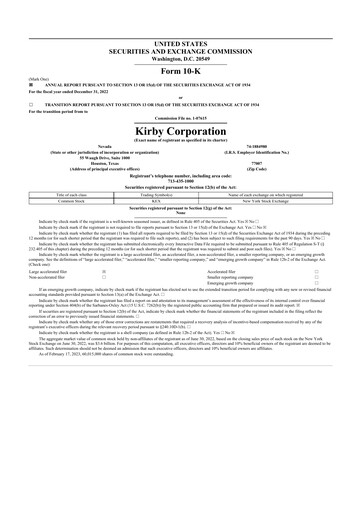 Thumbnail Kirby Corporation
 10-K Annual Report 2022