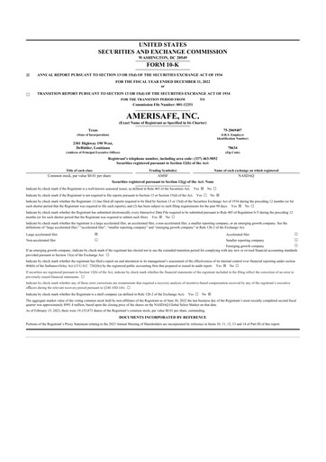 Thumbnail AMERISAFE 10-K Annual Report 2022