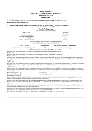 Thumbnail Domino's Pizza 10-K Annual Report 2023