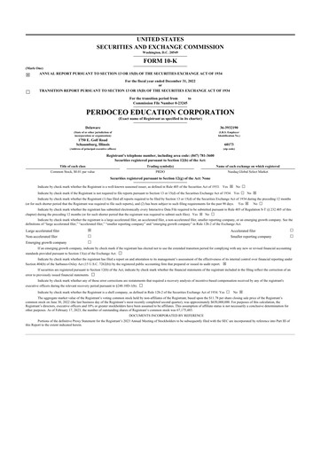 Thumbnail Perdoceo Education 10-K Annual Report 2022