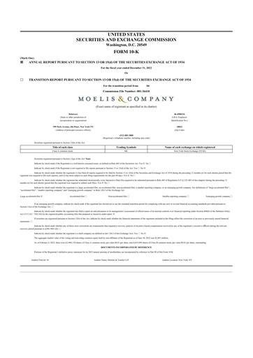 Thumbnail Moelis & Company 10-K Annual Report 2022