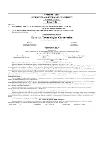 Thumbnail Dynavax Technologies
 10-K Annual Report 2022