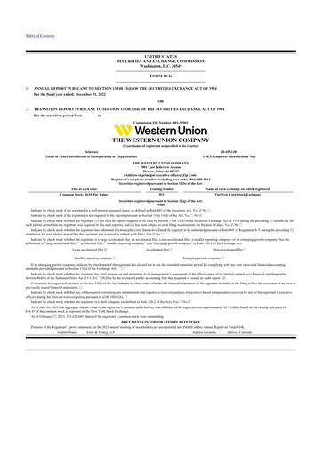 Thumbnail Western Union 10-K Annual Report 2022