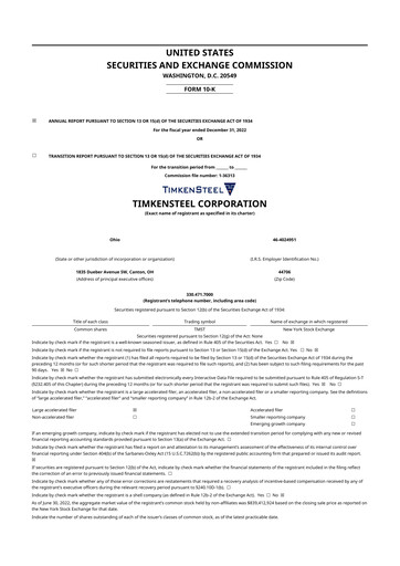 Thumbnail Metallus 10-K Annual Report 2022