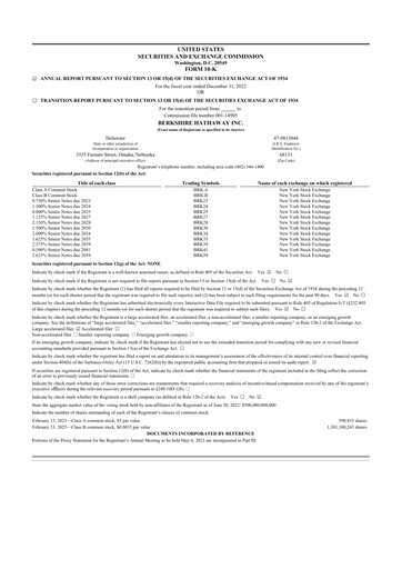 Thumbnail Berkshire Hathaway  10-K Annual Report 2022