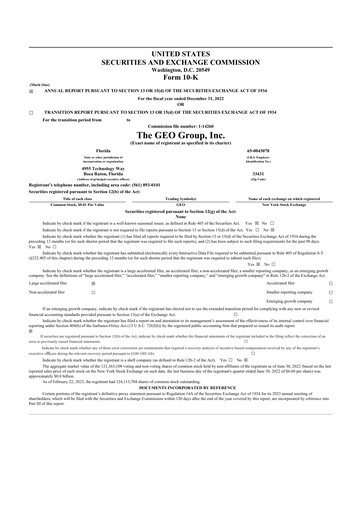 Thumbnail Geo Group 10-K Annual Report 2022