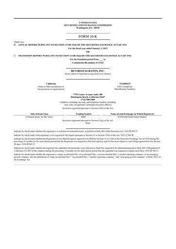 Thumbnail BJ's Restaurants
 10-K Annual Report 2022