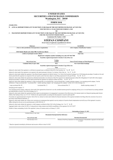 Thumbnail Stepan Company
 10-K Annual Report 2022