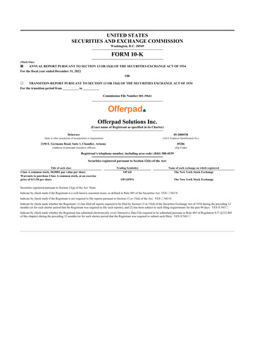 Vorschaubild Offerpad 10-K Jahresbericht 2022