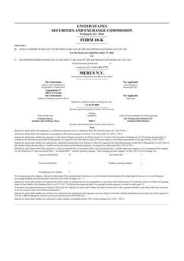 Thumbnail Merus 10-K Annual Report 