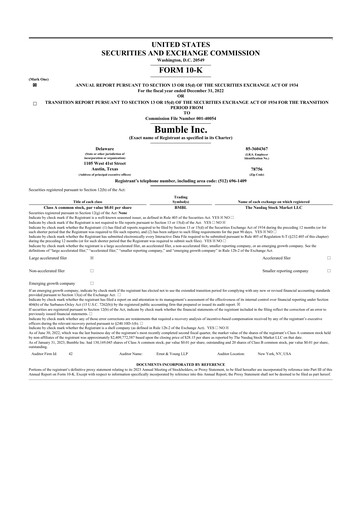 Thumbnail Bumble 10-K Annual Report 2022