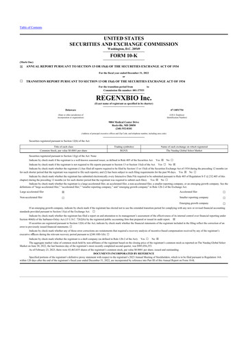 Thumbnail REGENXBIO 10-K Annual Report 2022