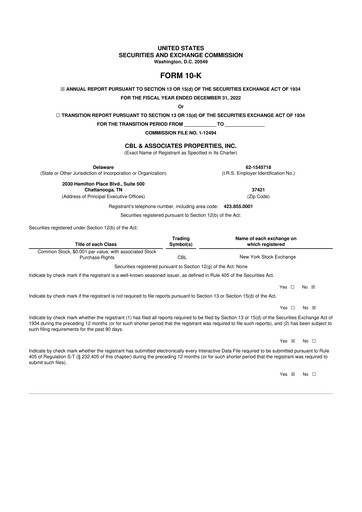 Thumbnail CBL Properties
 10-K Annual Report 2022