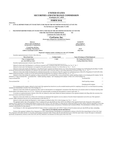 Miniature CarGurus 10-K Rapport annuel 2022