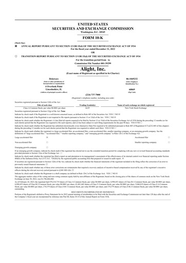 Thumbnail Alight 10-K Annual Report 2022