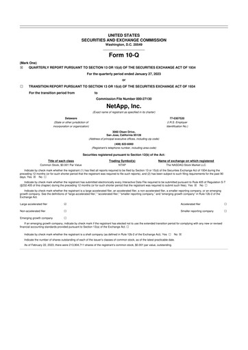 Miniature NetApp
 10-Q Rapport trimestriel 2023 