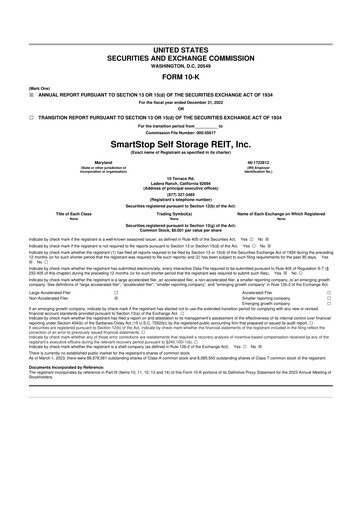 Vorschaubild SmartStop Self Storage REIT 10-K Jahresbericht 2022
