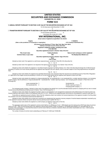 Thumbnail Weight Watchers 10-K Annual Report 2022