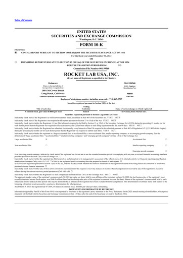 Thumbnail Rocket Lab 10-K Annual Report 2022