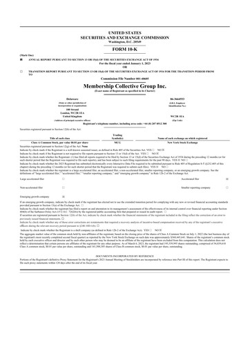 Miniature Soho House & Co 10-K Rapport annuel 2023