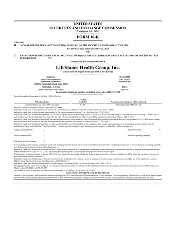 Thumbnail LifeStance Health Group 10-K Annual Report 2022