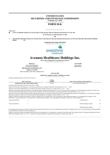 Thumbnail Aveanna Healthcare 10-K Annual Report 2022
