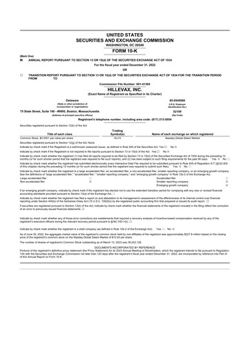 Thumbnail HilleVax 10-K Annual Report 2022