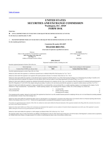 Thumbnail Telesis Bio 10-K Annual Report 2022