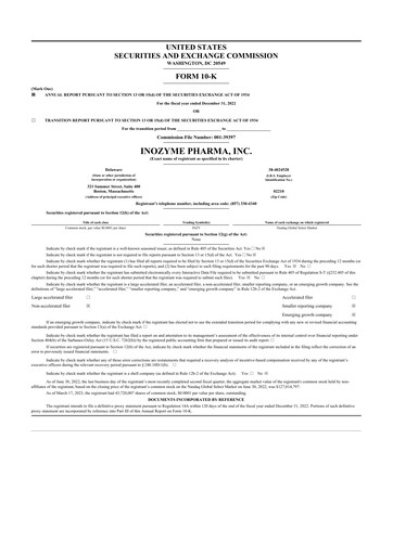 Thumbnail Inozyme Pharma 10-K Annual Report 2022