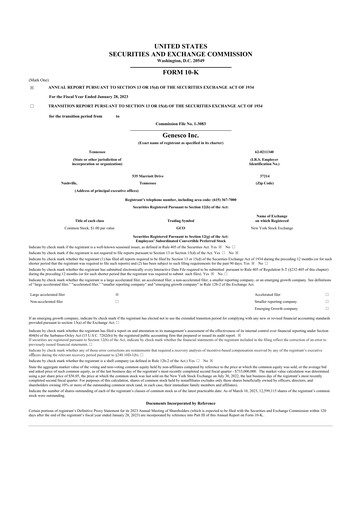 Thumbnail Genesco
 10-K Annual Report 2023