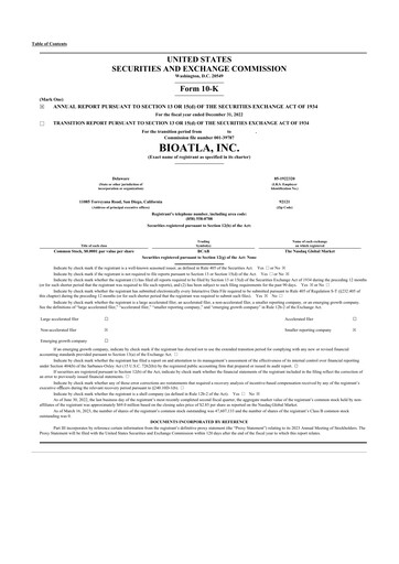 Thumbnail BioAtla 10-K Annual Report 2022