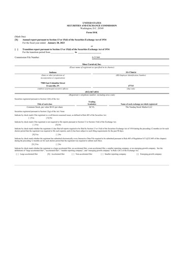 Thumbnail Shoe Carnival
 10-K Annual Report 2022