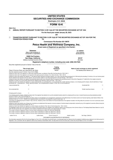 Miniature Petco 10-K Rapport annuel 2022